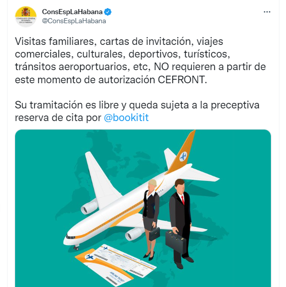 Anuncio del Consulado español en La Habana.