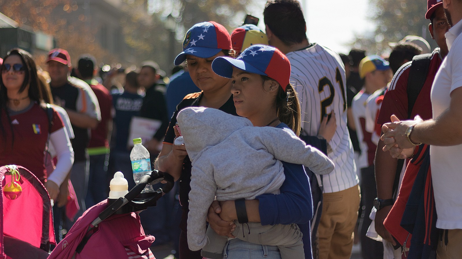 SANTIAGO / CHILE, MAY 05 / 2018. Manifestación de Venezolanos en Chile, Paseo Bulnes (Bulnes Walk) | shutterstock