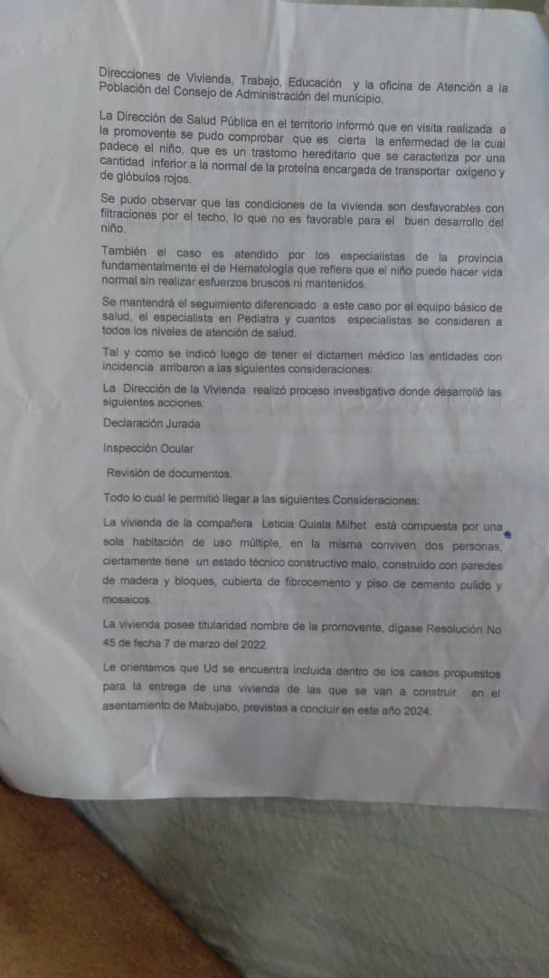 Respuesta oficial del 15 de mayo de 2024