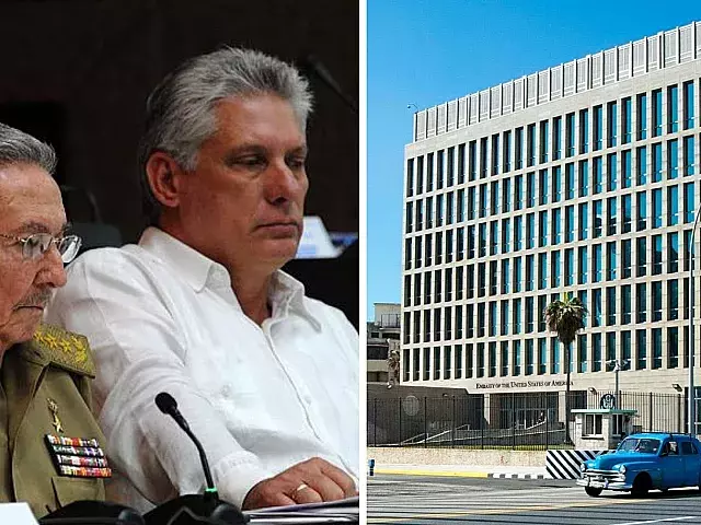 Raúl Castro, Díaz Canel y la Embajada de Estados Unidos