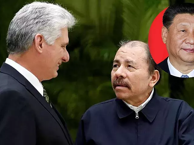 Presidentes autoritarios Díaz-Canel, Daniel Ortega y Xi Jinping. Fotomontaje: ADN Cuba