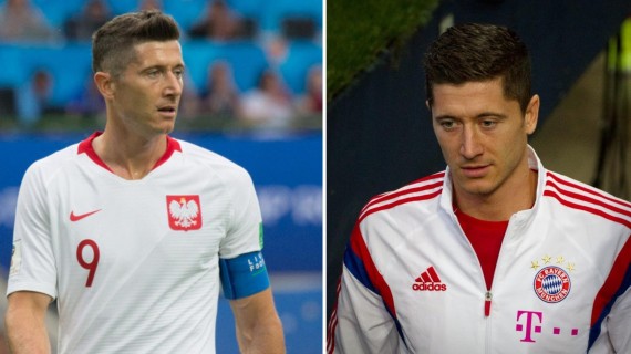Robert Lewandowski. Collage de ADN Cuba. Fotos: Екатерина Лаут/ Uwe Bassenhoff from Wattenscheid