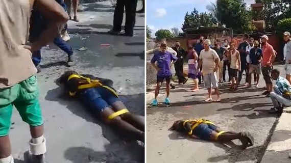 Uno de ellos se encontraba atado de manos y pies y boca abajo en la calle.