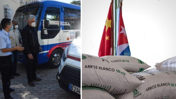 Díaz Canel con empresarios de Yutong y arroz en La Habana