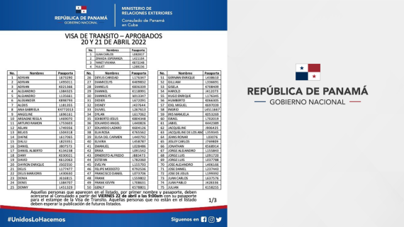 Otorga Panamá visas de tránsito a solicitantes cubanos