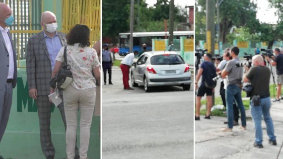 Imágenes de los alrededores del tribunal del juicio a Otero y Osorbo. Fotomontaje: ADN Cuba