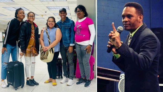 Pastor Alain Toledano llega a EEUU con su familia