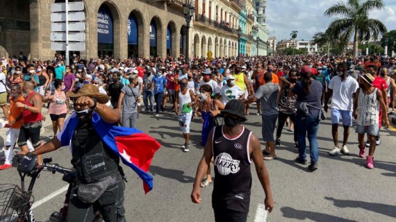 Protesta en La Habana el 11 de julio de 2021. Foto: Reuters