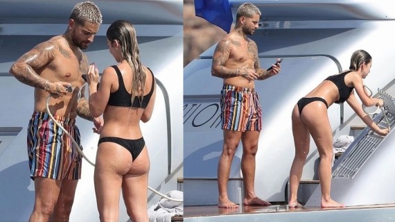 Maluma muy acaramelado con su novia Susy Gómez en un romántico paseo en yate 
