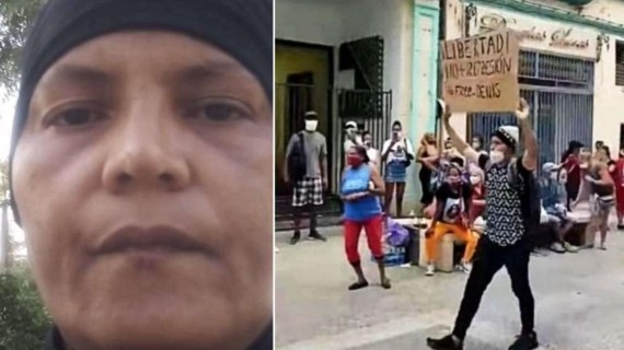 Madre de Luis Robles, preso político cubano. Fotomontaje: ADN Cuba