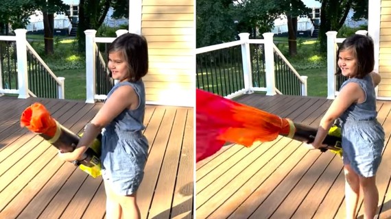 Papá inventa un lanzallamas para sus hijos | Captura de pantalla