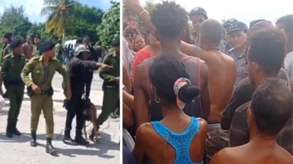 Militares reprimen intento de salida ilegal en Playa Baracoa.