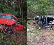 Los dos vehículos chocaron frontalmente