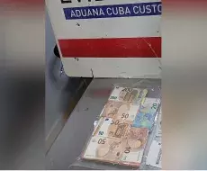 Dinero decomisado por la Aduana de Cuba
